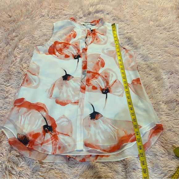 H Halston sheer button down blouse. Size SP - Picture 3 of 6